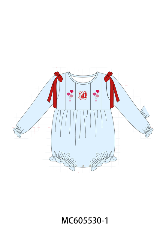 PO95 Blue valentine's day heart monogram embroidery collection - closing 6/22 - ETA late November
