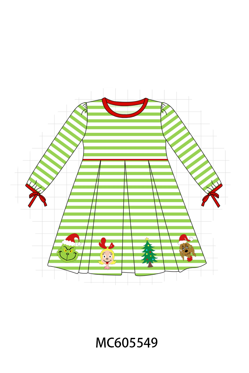 PO93 Green stripe christmas grinch embroidery collection - closing 6/8 - ETA November