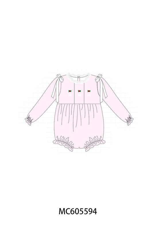 PO93 Pink christmas holly embroidery collection - closing 6/8 - ETA November