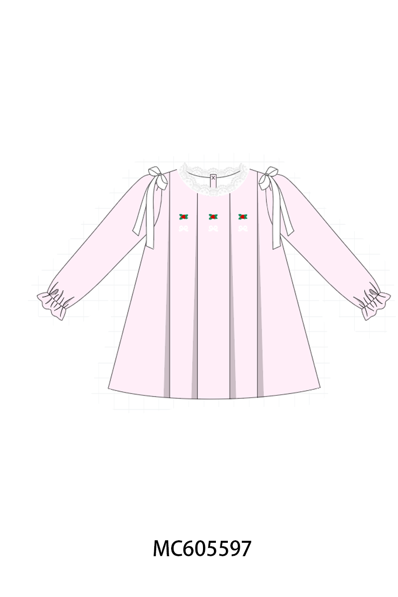 PO93 Pink christmas holly embroidery collection - closing 6/8 - ETA November