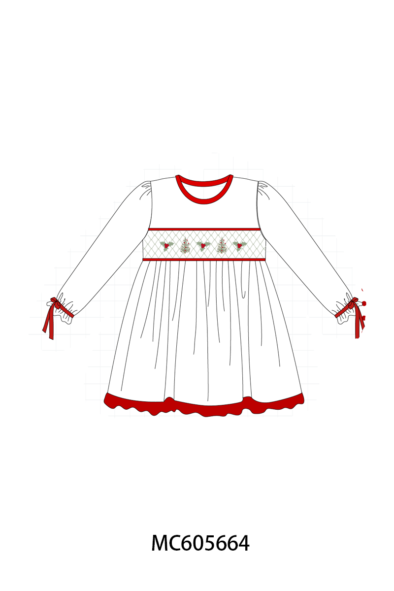 PO93 Red&sage christmas tree holly smocked collection - closing 6/8 - ETA November