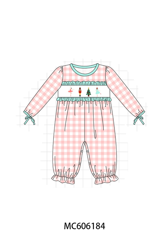 PO95 Pink nutcracker embroidery gingham collection - closing 6/22 - ETA late November