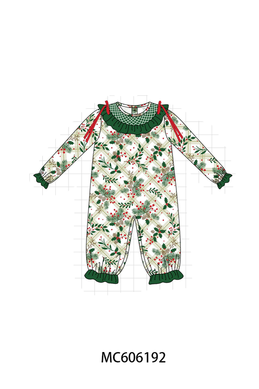 PO95 Forest christmas holly leaves smocked collection - closing 6/22 - ETA late November