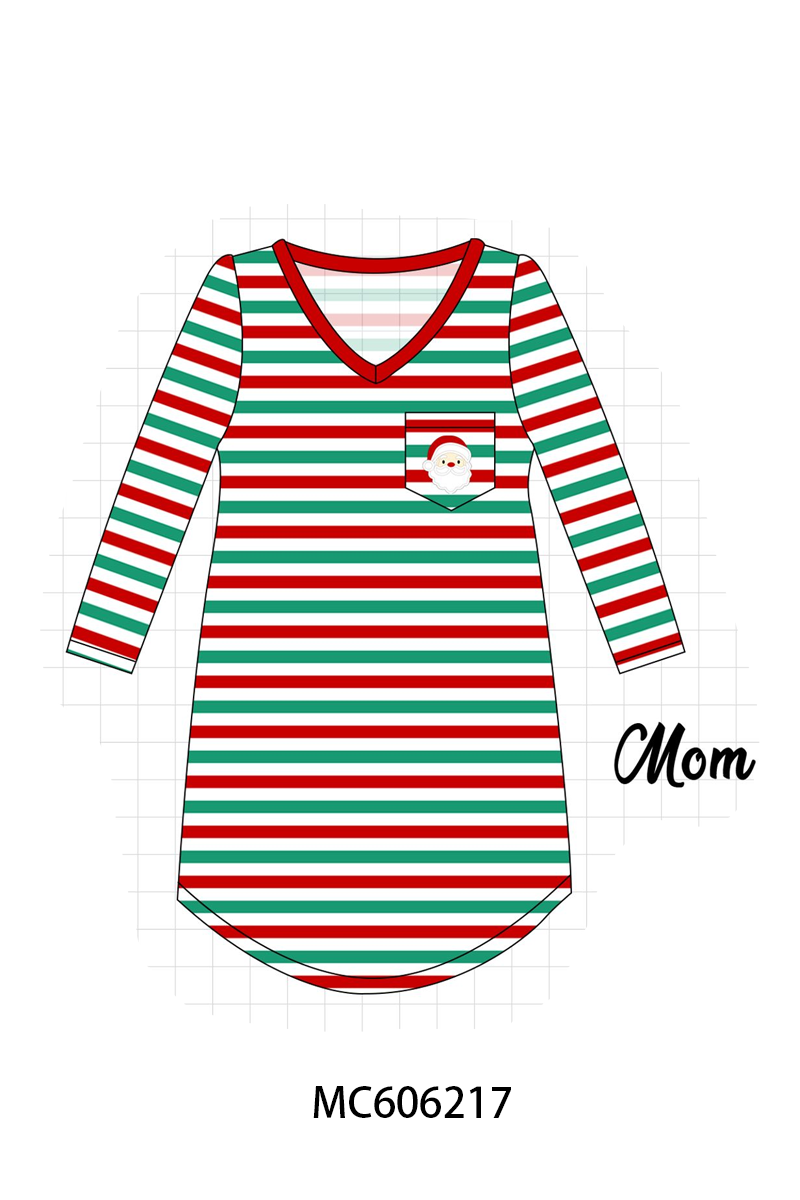 PO95 Red christmas santa claus stripe pajama collection