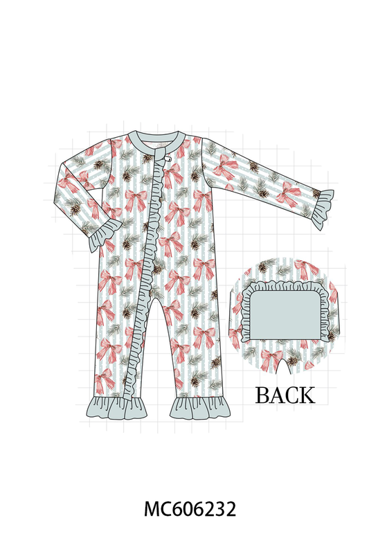 PO95 Sage bow print ruffle collection - closing 6/22 - ETA late November