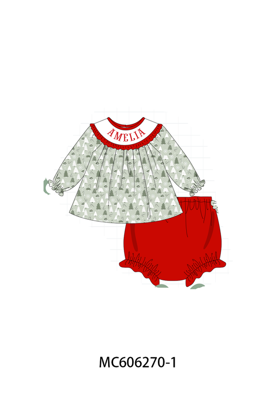 PO95 Green christmas tree monogram embroidery collection - closing 6/22 - ETA late November