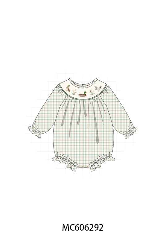 PO95 Sage duck embroidery plaid collection 1 - closing 6/22 - ETA late November