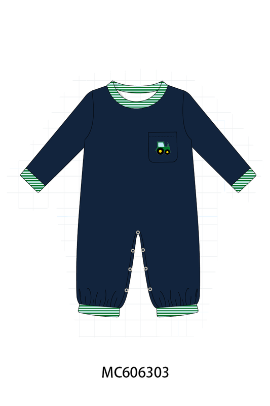 PO95 Navy tractor embroidery stripe collection - closing 6/22 - ETA late November
