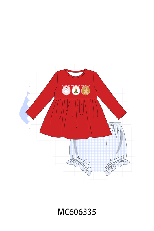 PO95 Red christmas santa tree gingerbread applique collection - closing 6/22 - ETA late November