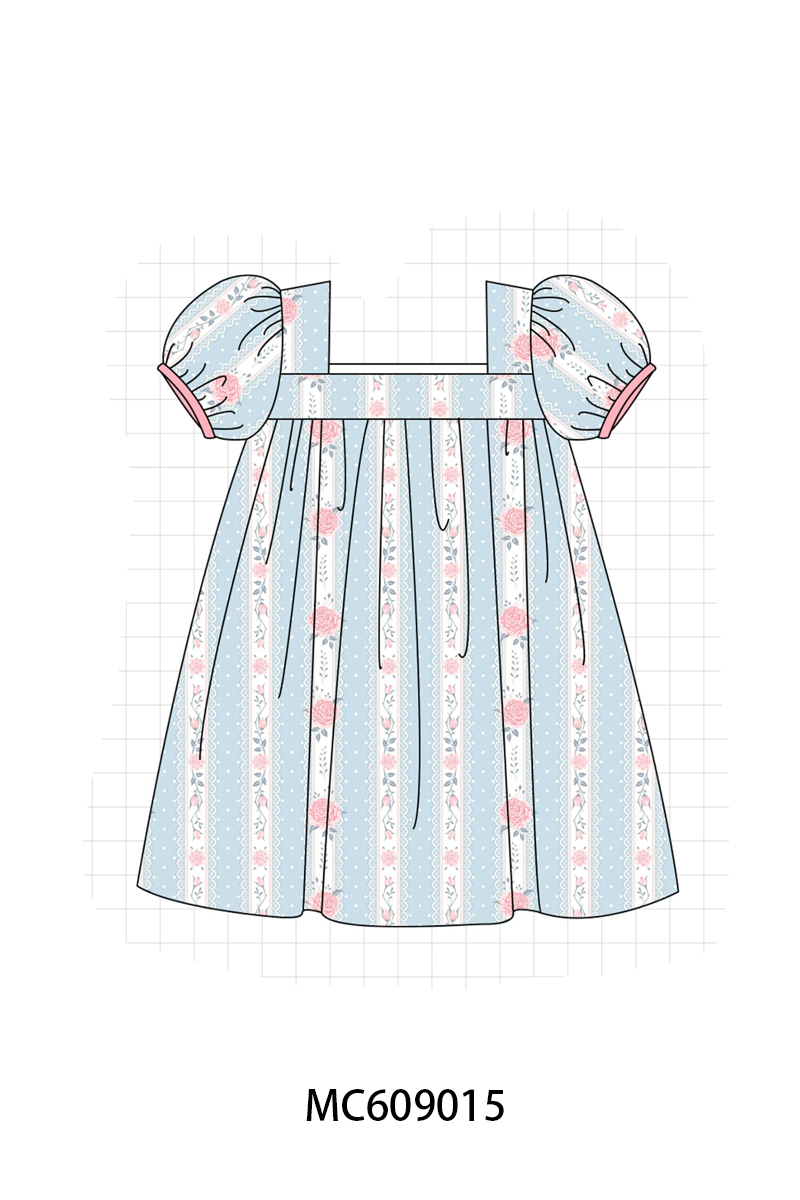PO104 Blue floral print ruffle collection - closing 9/14 - ETA February