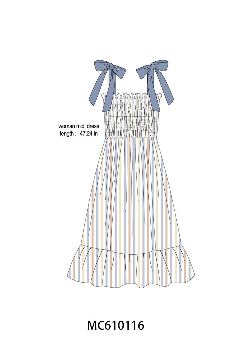 PO108 Blue stripe smocked ruffle collection 2 - closing 10/26 - ETA march