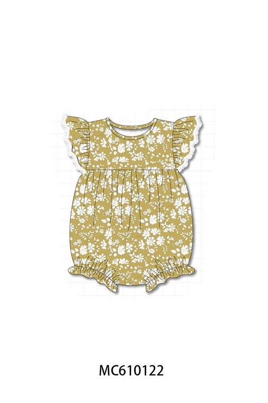 PO108 Mustard floral ruffle lace collection - closing 10/26 - ETA march