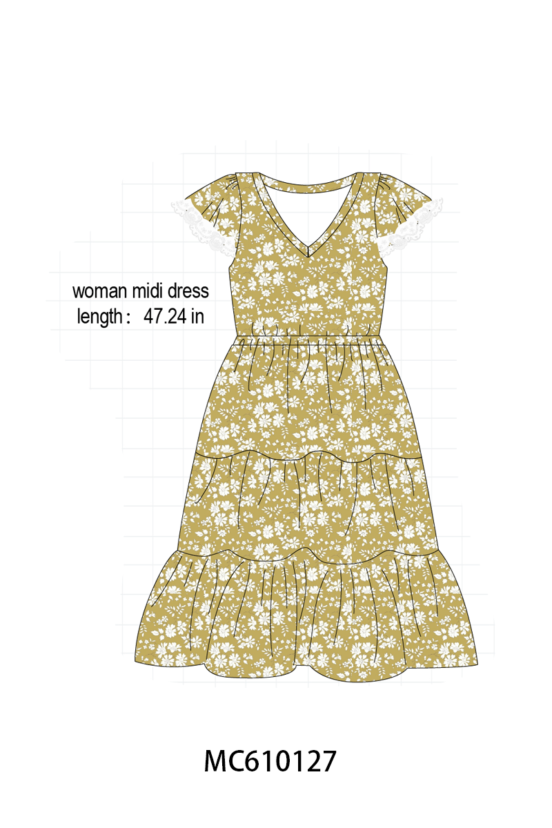 PO108 Mustard floral ruffle lace collection - closing 10/26 - ETA march