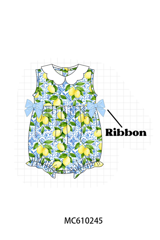 PO108 Blue lemon print bow collection - closing 10/26 - ETA march