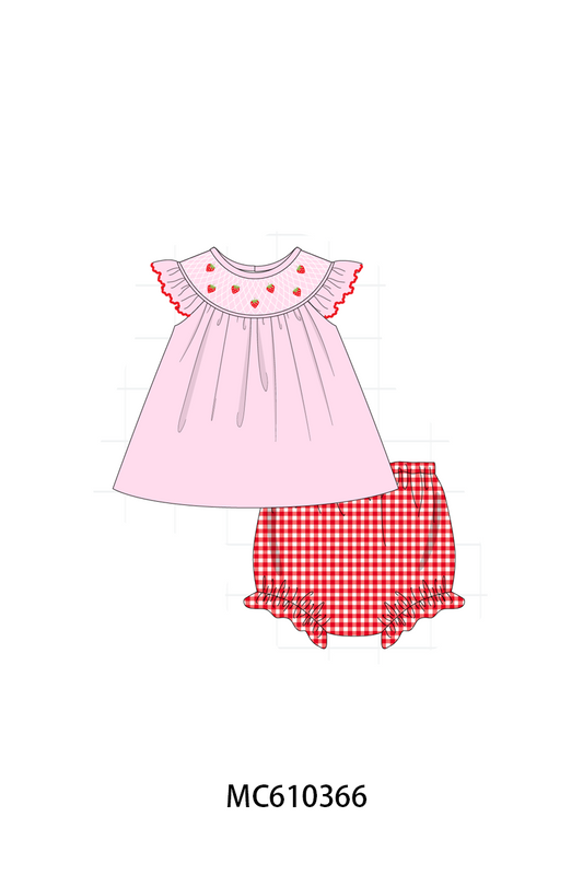 PO108 Pink strawberry smocked collection - closing 10/26 - ETA march