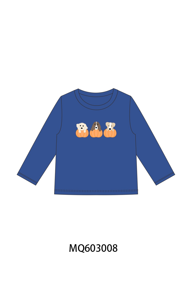 PO84 Navy puppy pumpkin embroidery collection - ETA late august - closing 3/23