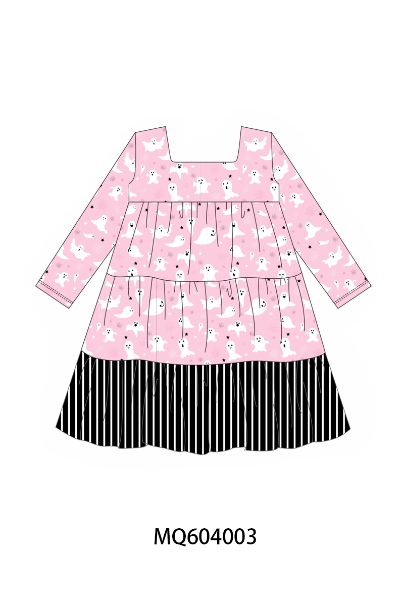PO87 Pink halloween ghost print ruffle collection - closing 4/20 - ETA early October