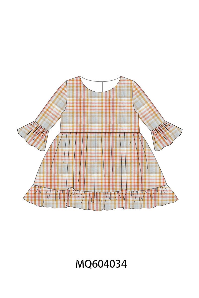 Pink plaid ruffle dress