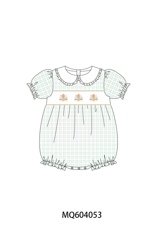 PO87 Green thanksgiving turkey embroidery plaid collection - closing 4/20 - ETA early October