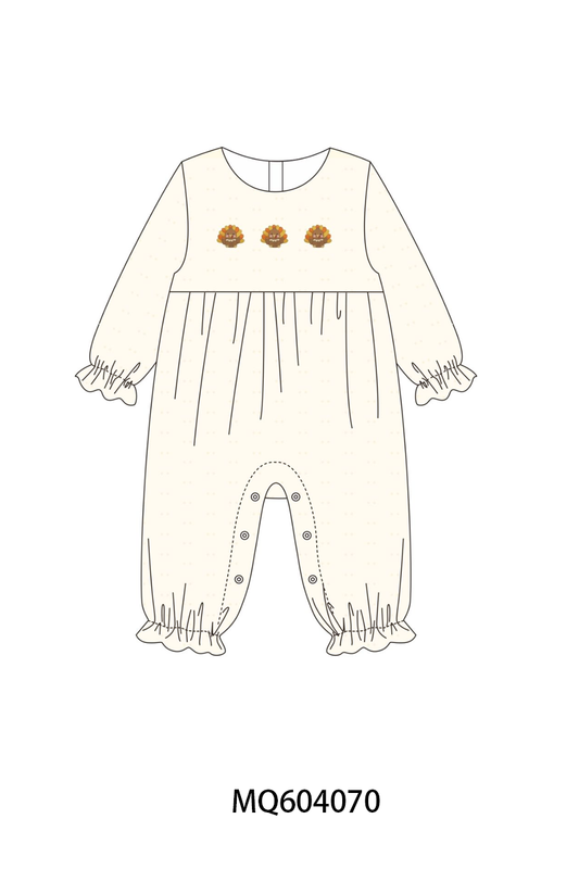 PO87 Beige&green thanksgiving turkey embroidery gingham collection - closing 4/20 - ETA early October