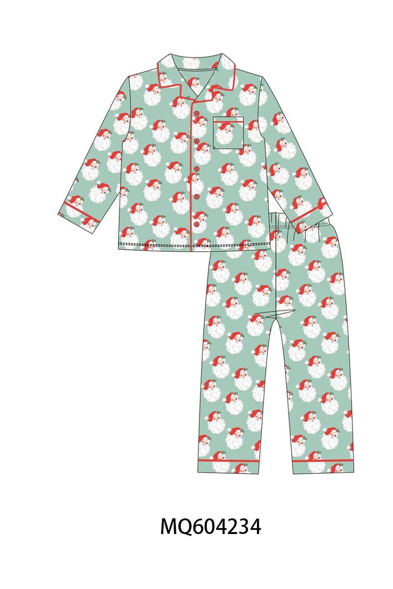 PO89 Pink&green christmas santa claus print bamboo collection - closing 5/4 - ETA late october