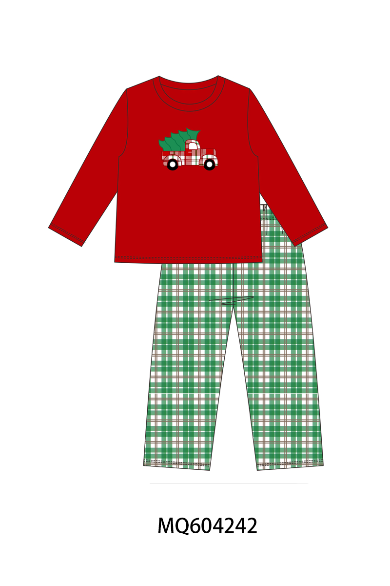 PO89 Red&green plaid christmas truck tree embroidery collection - closing 5/4 - ETA late october