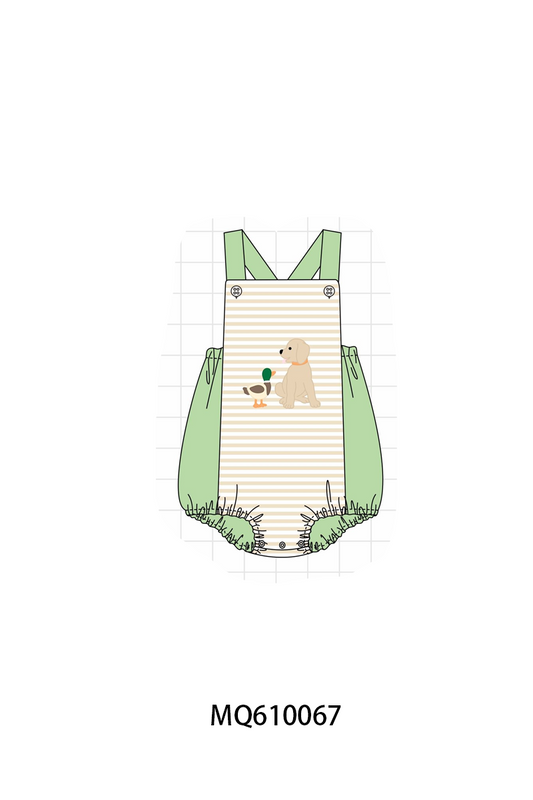 PO109 Green mallard puppy embroidery stripe collection -closing 11/2- ETA May