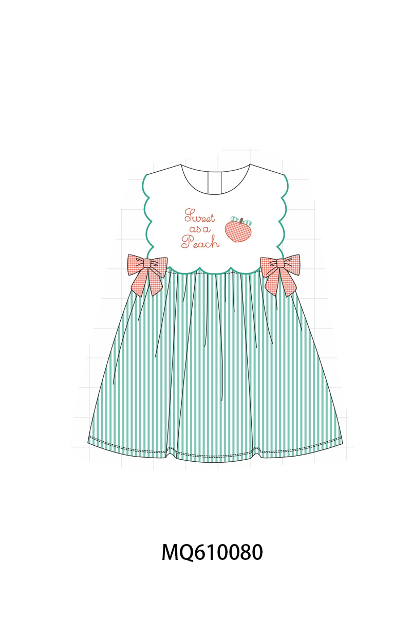 PO109 Green stripe sweet as a peach embroidery collection -closing 11/2- ETA May
