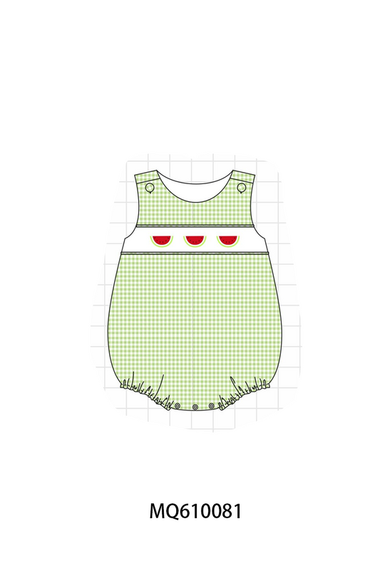 PO109 Green gingham watermelon embroidery collection -closing 11/2- ETA May