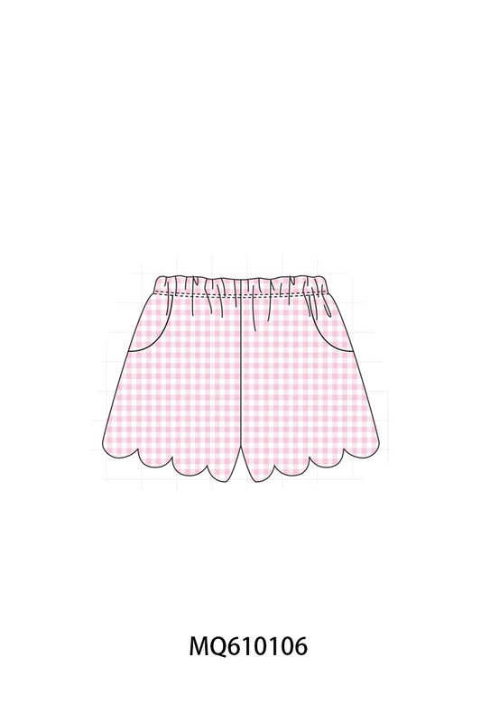 PO109 Muticolored gingham scalloped shorts collection -closing 11/2- ETA May