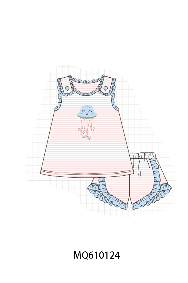 PO109 Pink stripe jellyfish applique collection -closing 11/2- ETA May