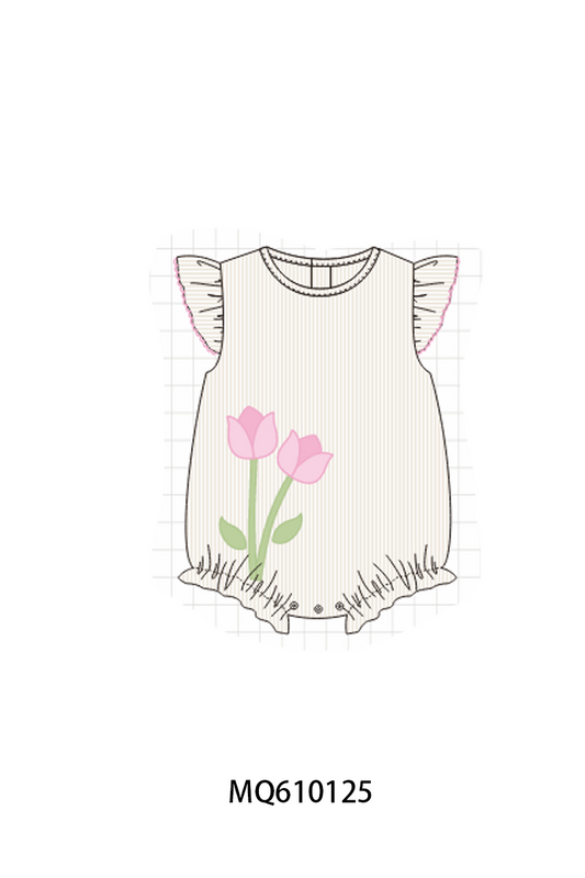 PO109 Latte stripe floral applique colleciton -closing 11/2- ETA May