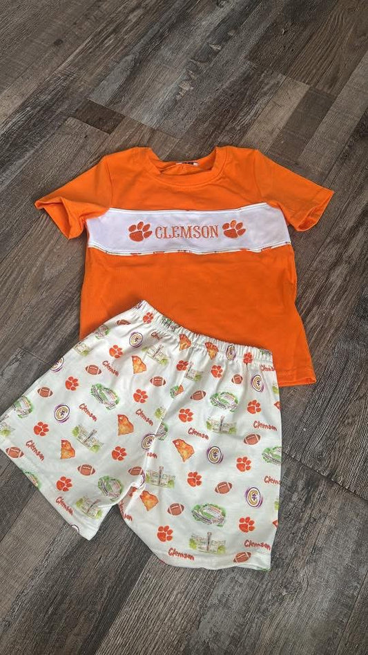Boys orange short set