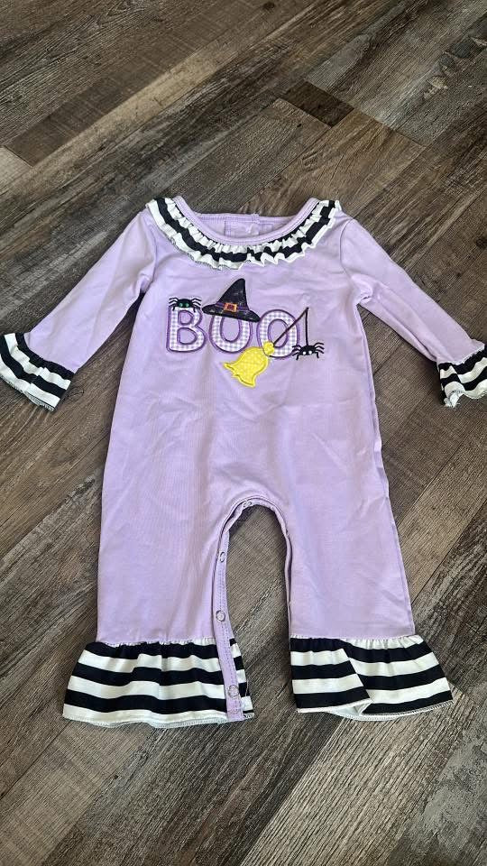 Girls purple boo romper