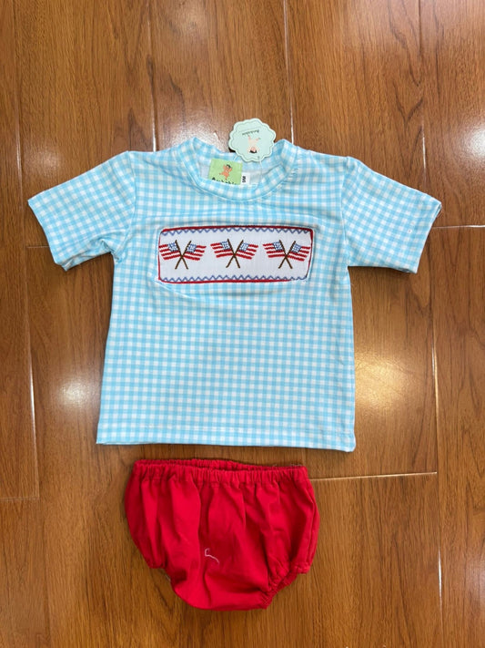 Boys patriotic diaper set
