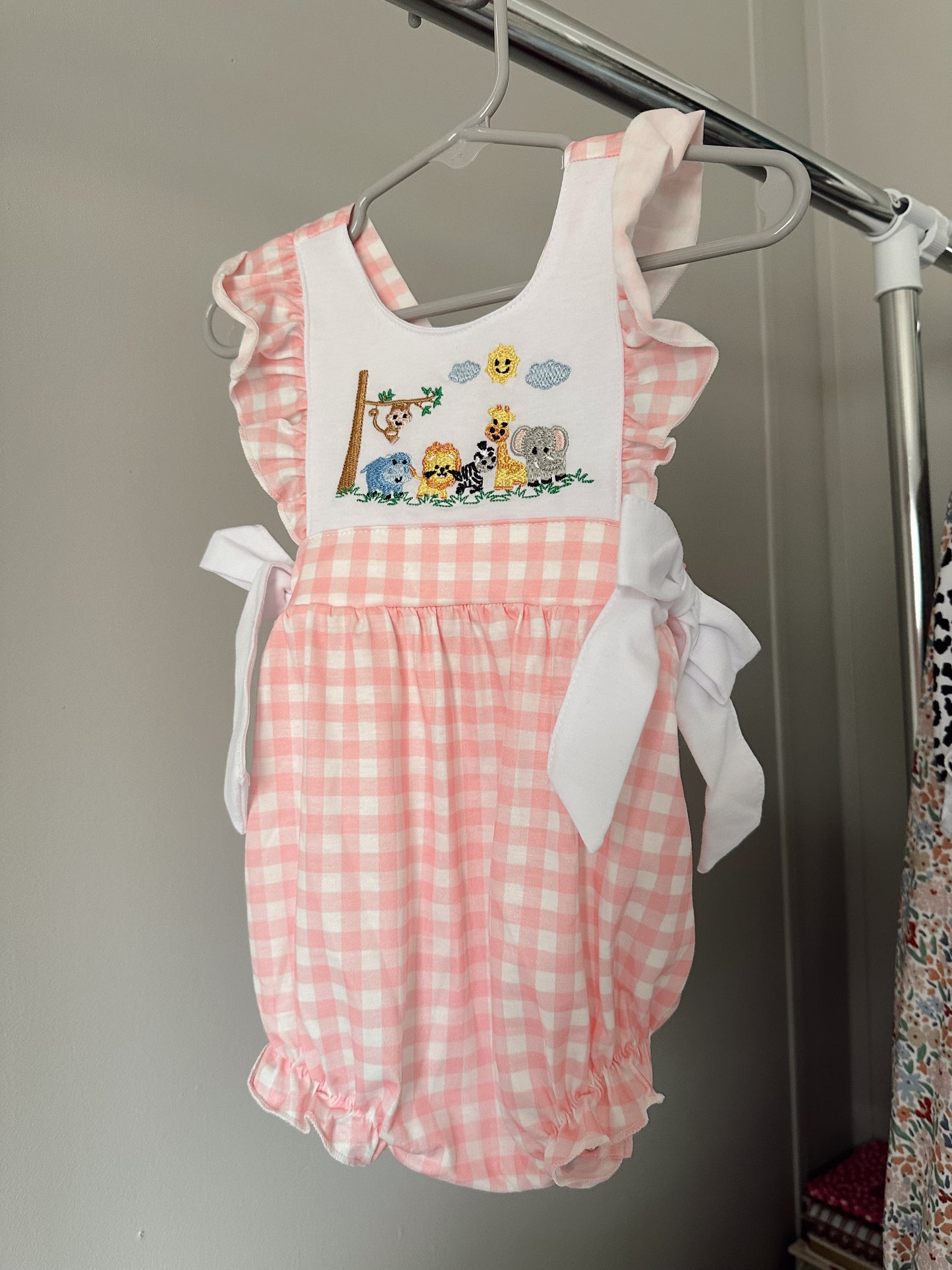 9M girls zoo animal ruffle bubble