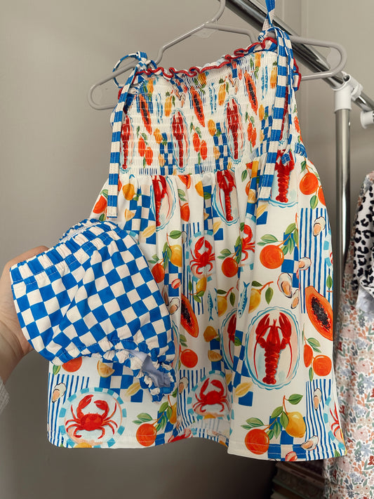 4T girls 2pc lobster summer 2pc swim