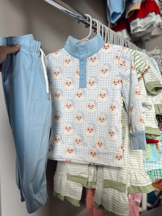 2T Boys Santa pullover & jogger set