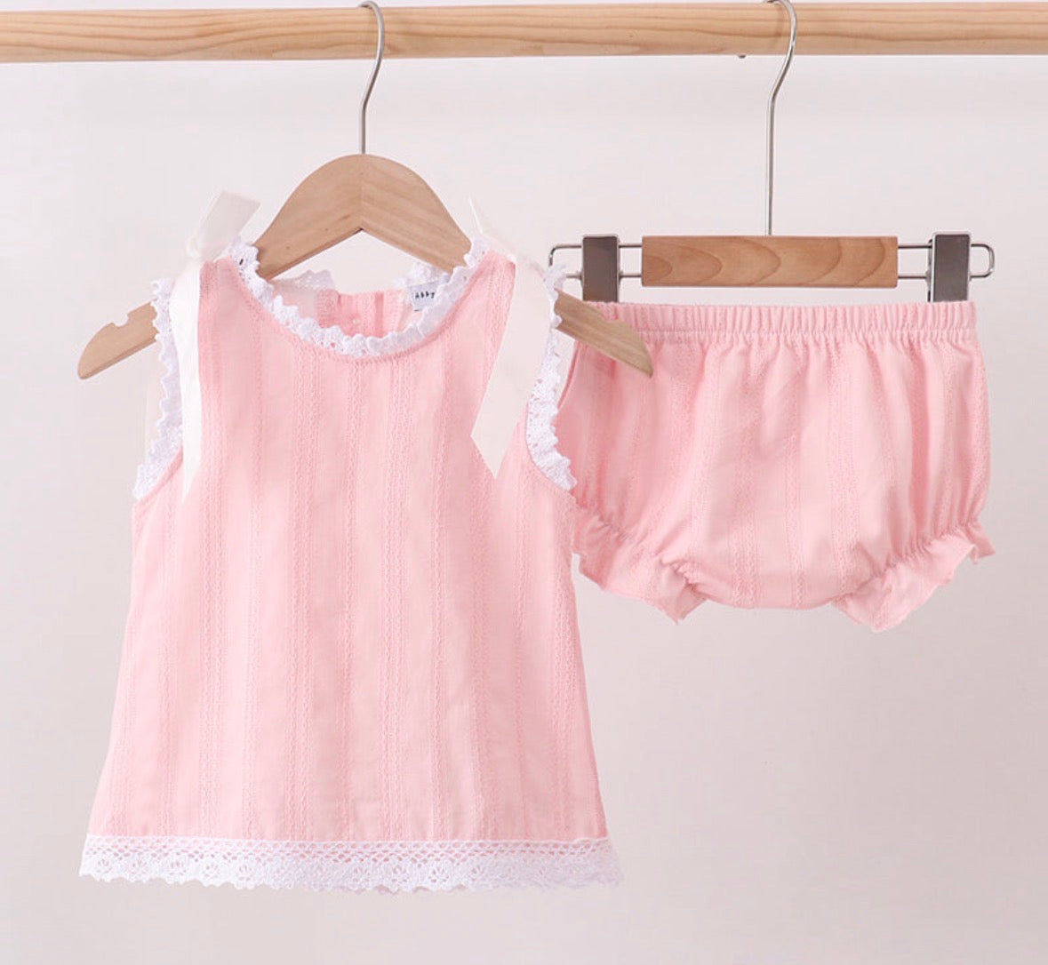 pink lace jacquard bloomer set