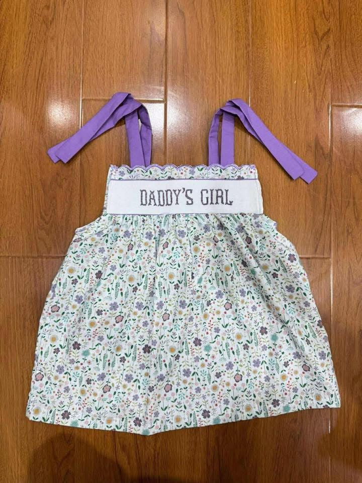 Daddy’s girl floral handsmocked dress