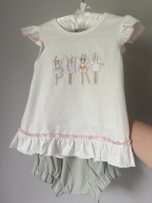 12M girls ballet diaper set