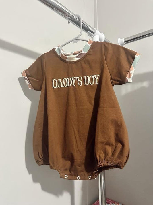 18M boys hand French knot daddy's boy bubble
