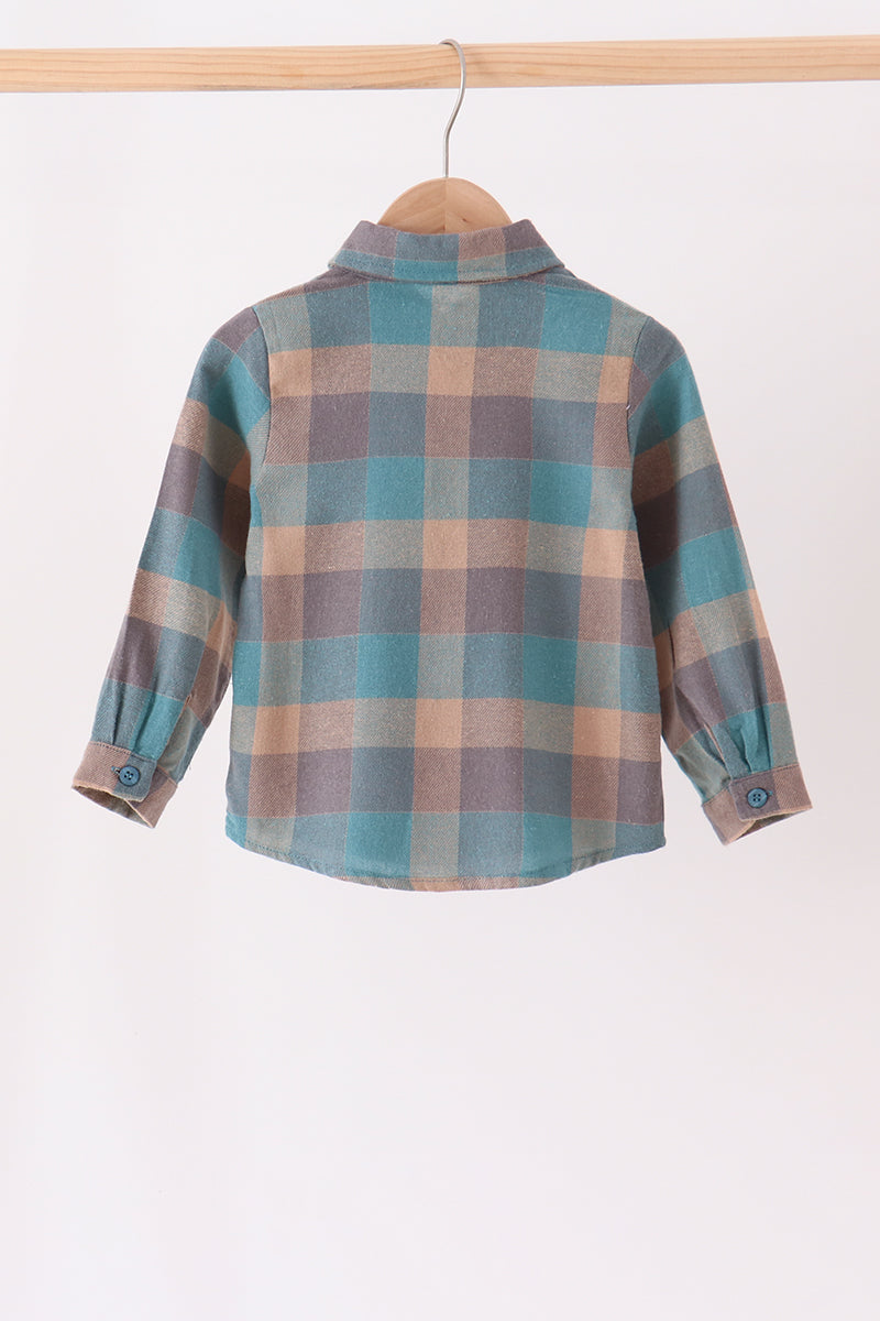 Teal Plaid Button Down Shirt