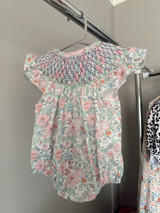 girls spring geometric smock bubble
