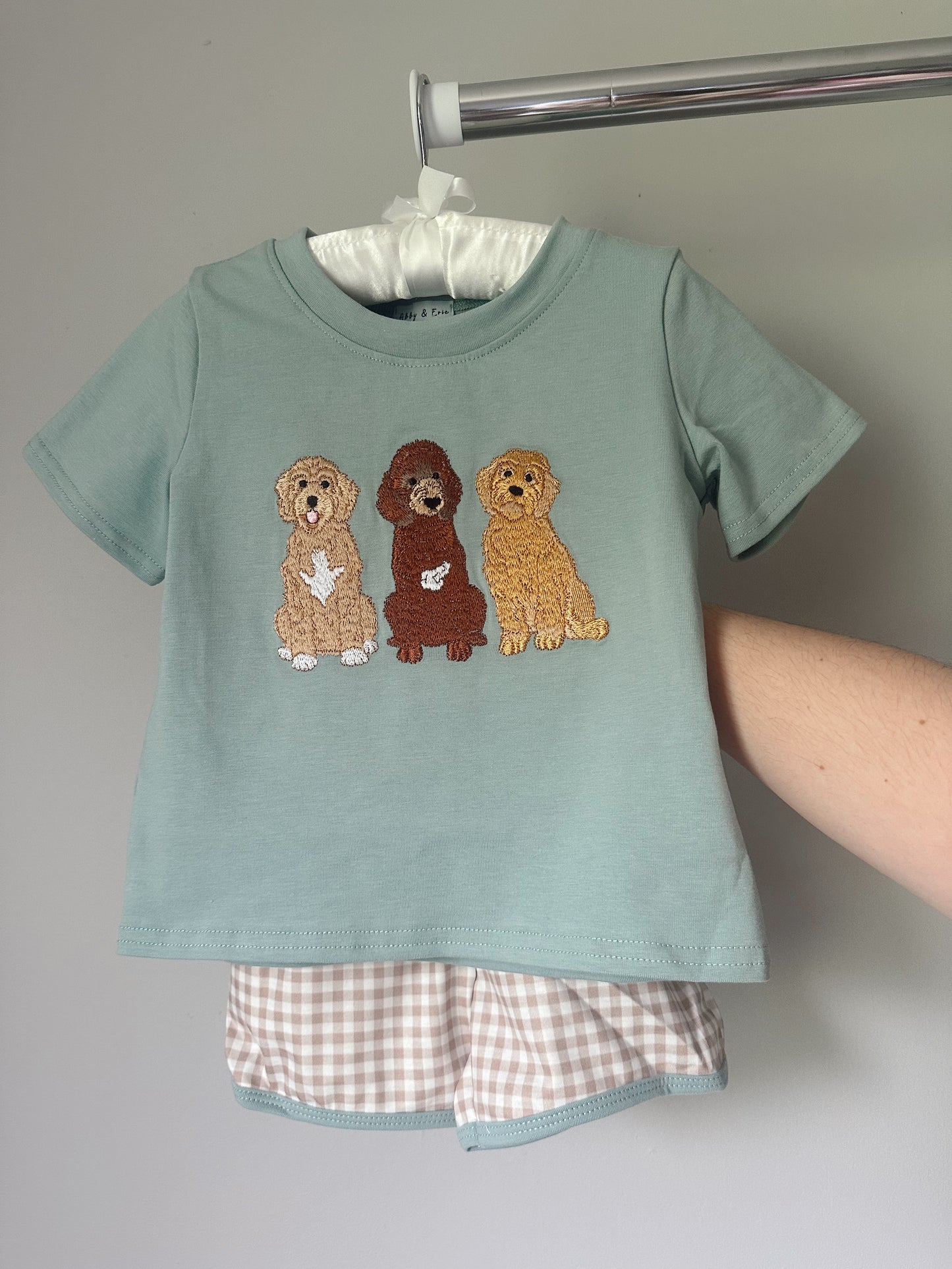 boys golden pups trio short set