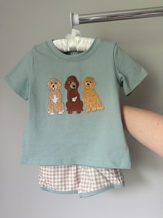 boys golden pups trio short set