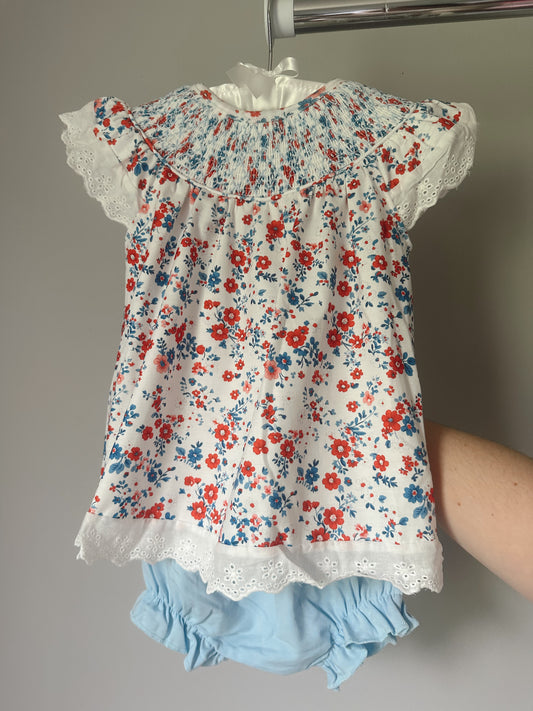 girls patriotic lace diaper set