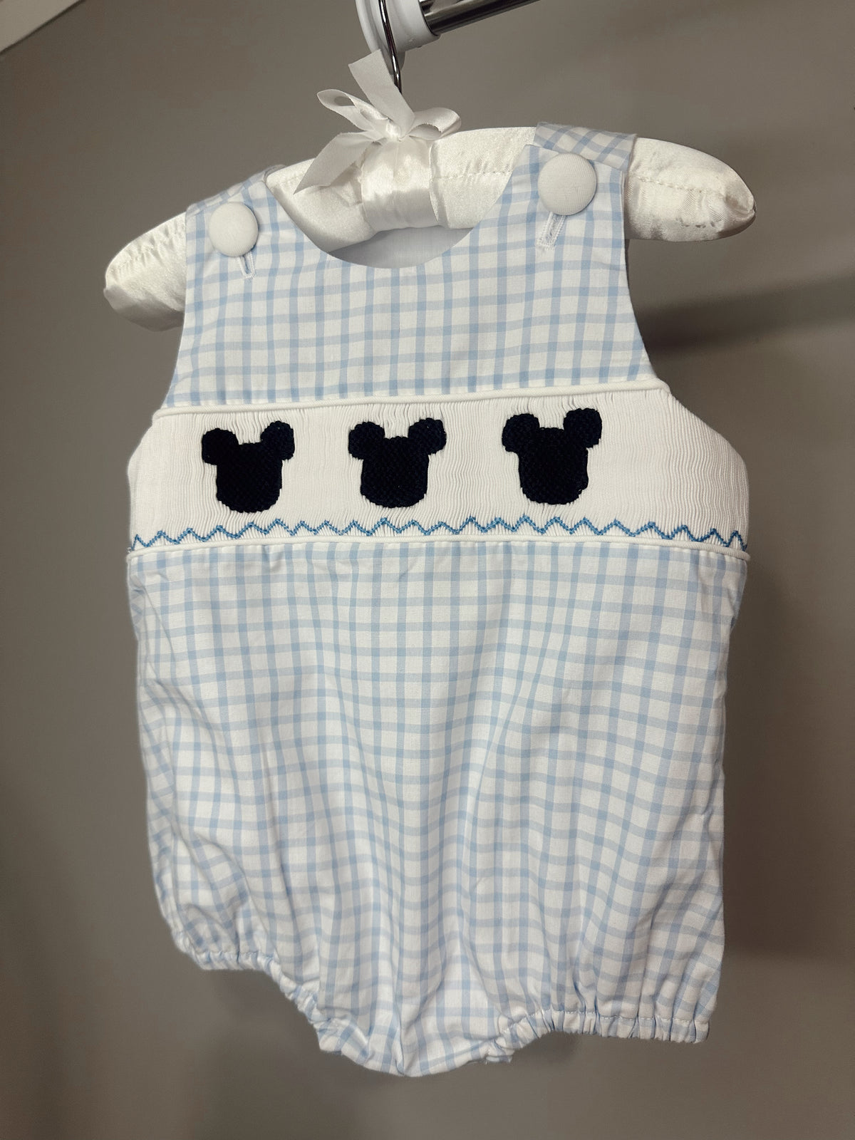 Boys 3M handsmocked Mickey bubble