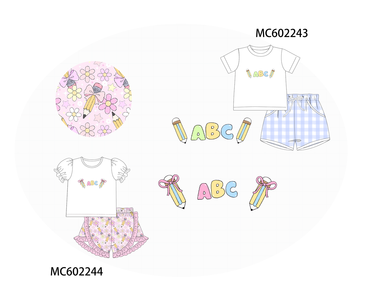 PO81 Back to school ABC pencil embroidery collection - closing 2/16 - ETA July