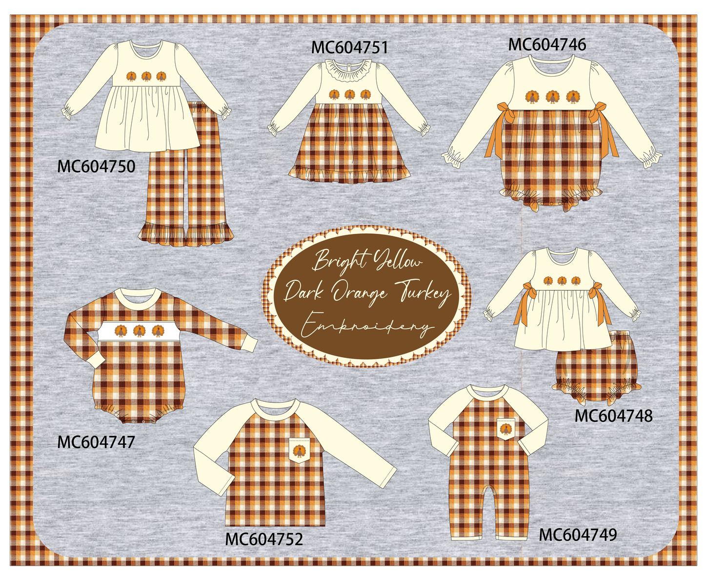 PO88 Beige turkey embroidery plaid collection - closing 4/27 - eta late September